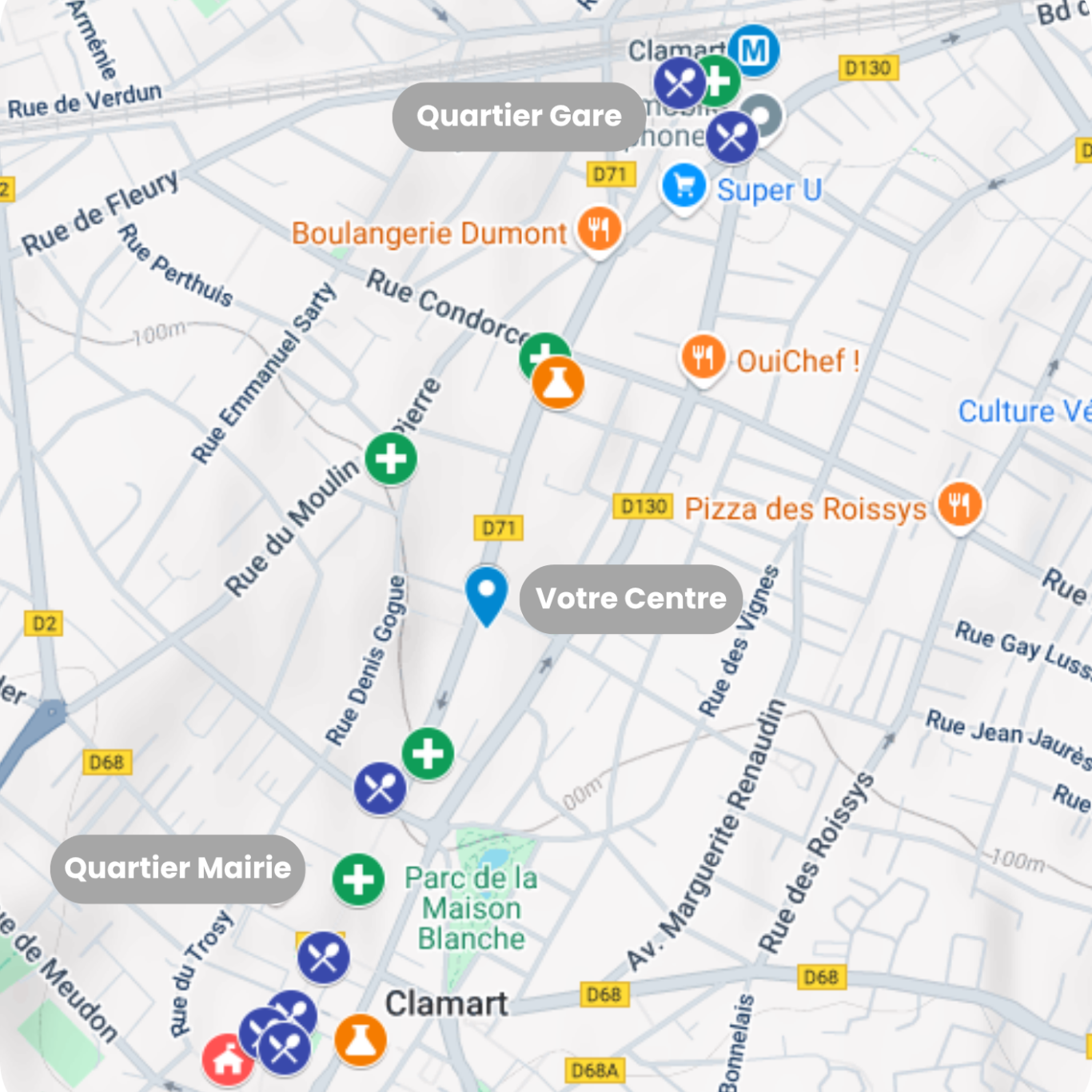 Secteur médicalisé Clamart Plan quartier Gare Clamart