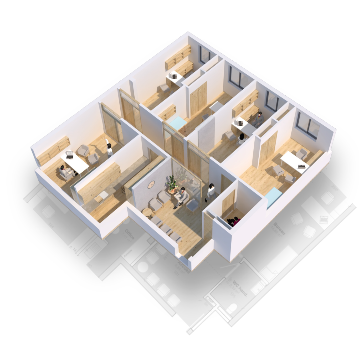 Plan 3D du centre médical Plan 3D du centre médical